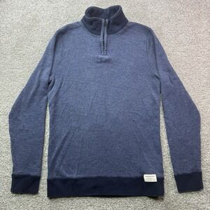 Abercrombie Fitch Sweater Mens Medium‎ Blue Muscle Fit 1/4 Zip Pullover Preppy